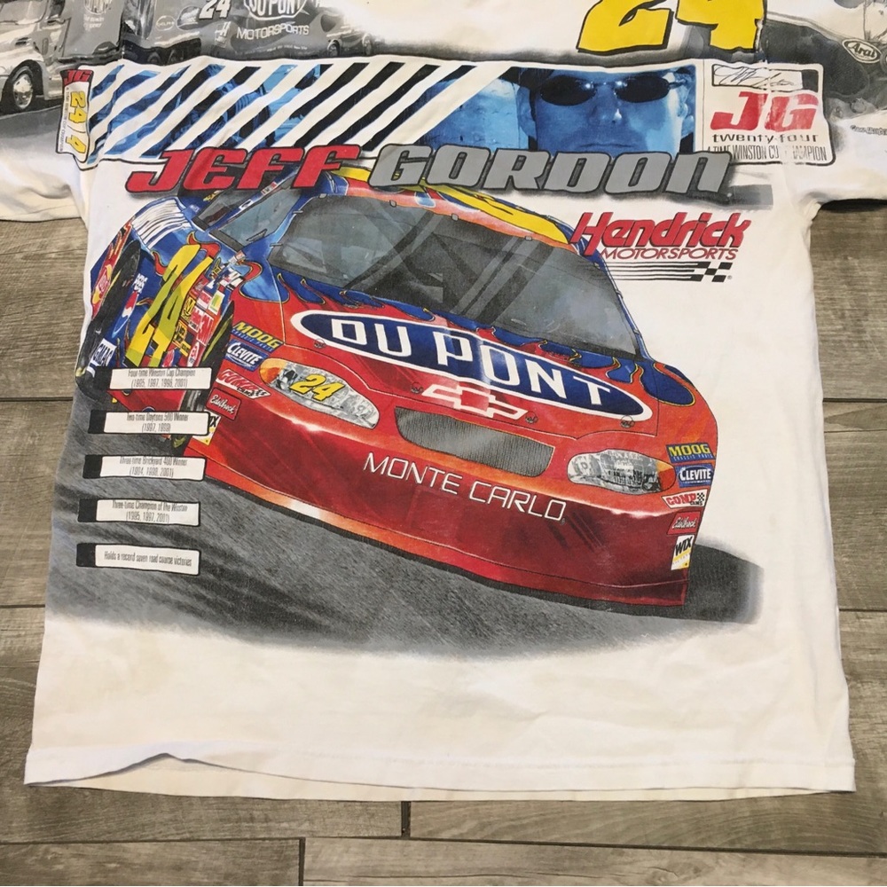Vtg Chase Authentics Jeff Gordon All Over Racing NASCAR Mens T-shirt Tee Medium - Picture 5 of 9